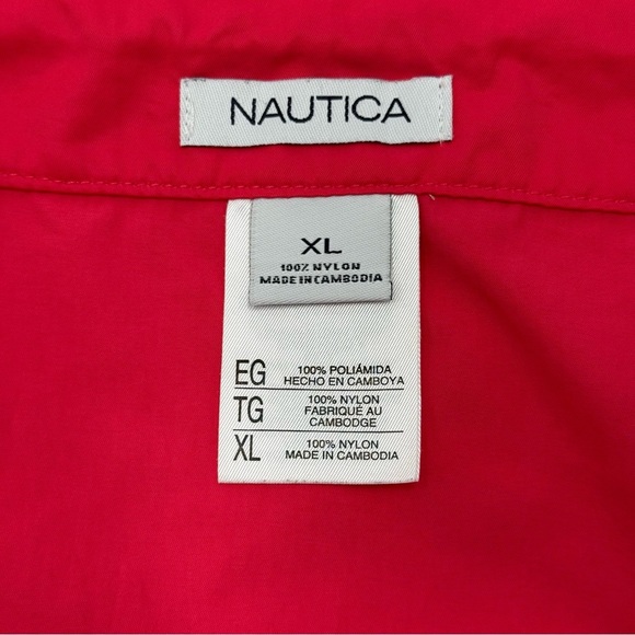 Nautica Women’s Pink Nylon Drawstring Skirt XL Deep Zipper Pocket Front Closure - Picture 4 of 7